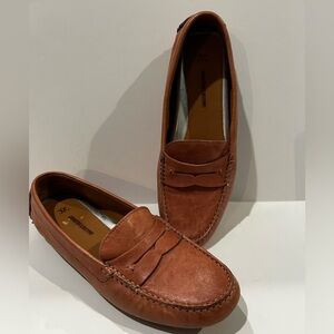 Johnston and Murphy Maggie Penny slip on loafers, size 7 1/2, dusty pink
